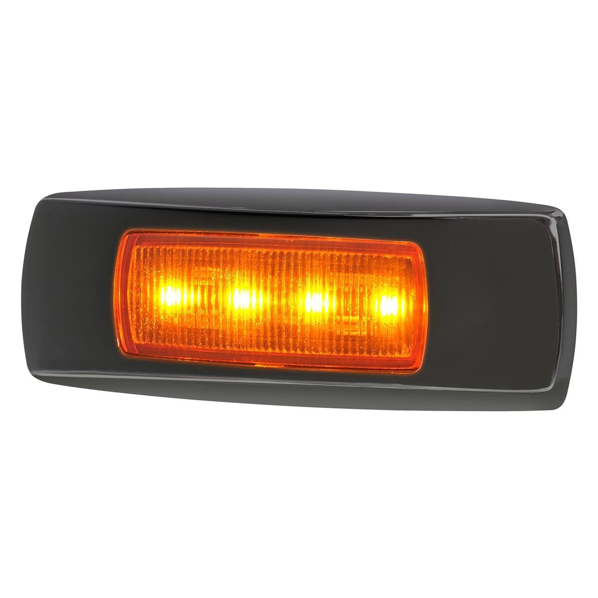 NARVA 9-33V LED FRONT END OUTLINE MARKER OR EXTERNAL CABIN MARKER LAMP(AMBER) WITH 0.5M CABLE - BLACK COVER, , scaau_hi-res