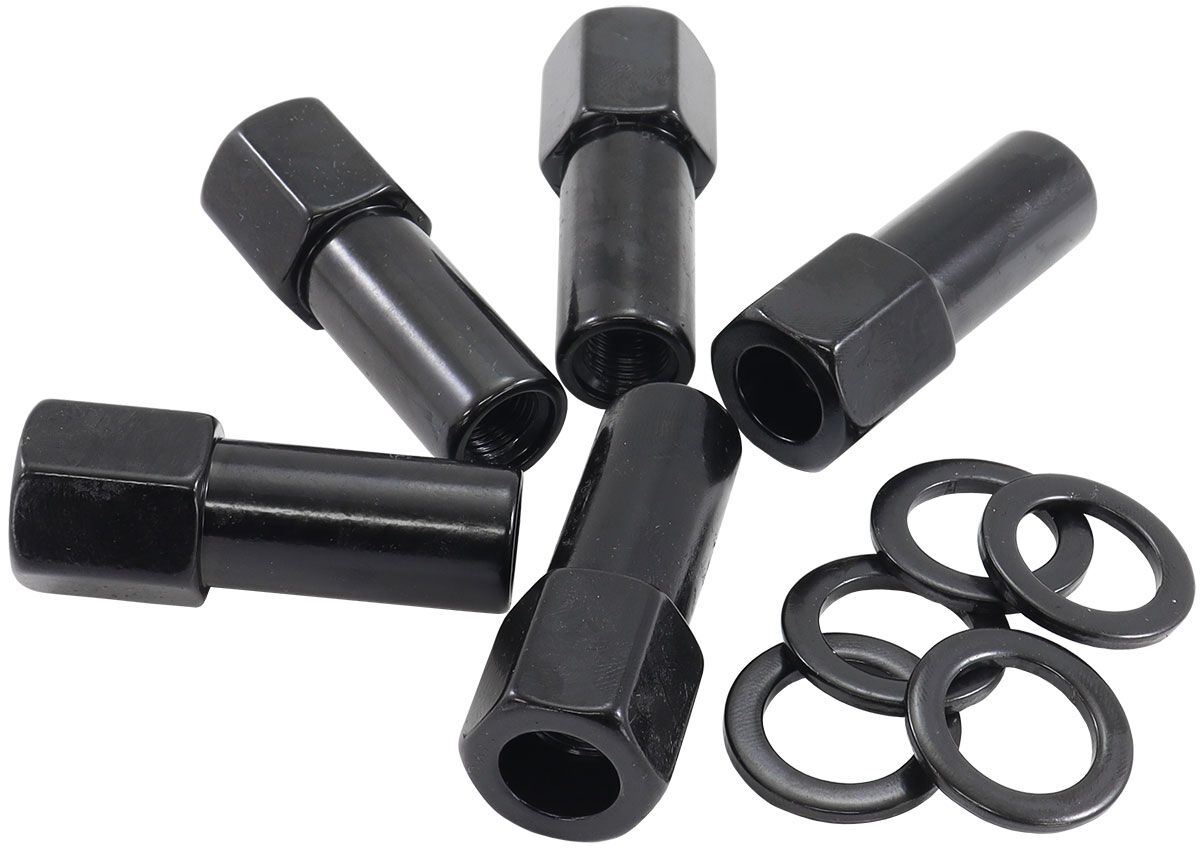 M14 X 1.50MM 1.38" SHANK OPEN WHEEL NUTS BLACK (5 PACK), , scaau_hi-res