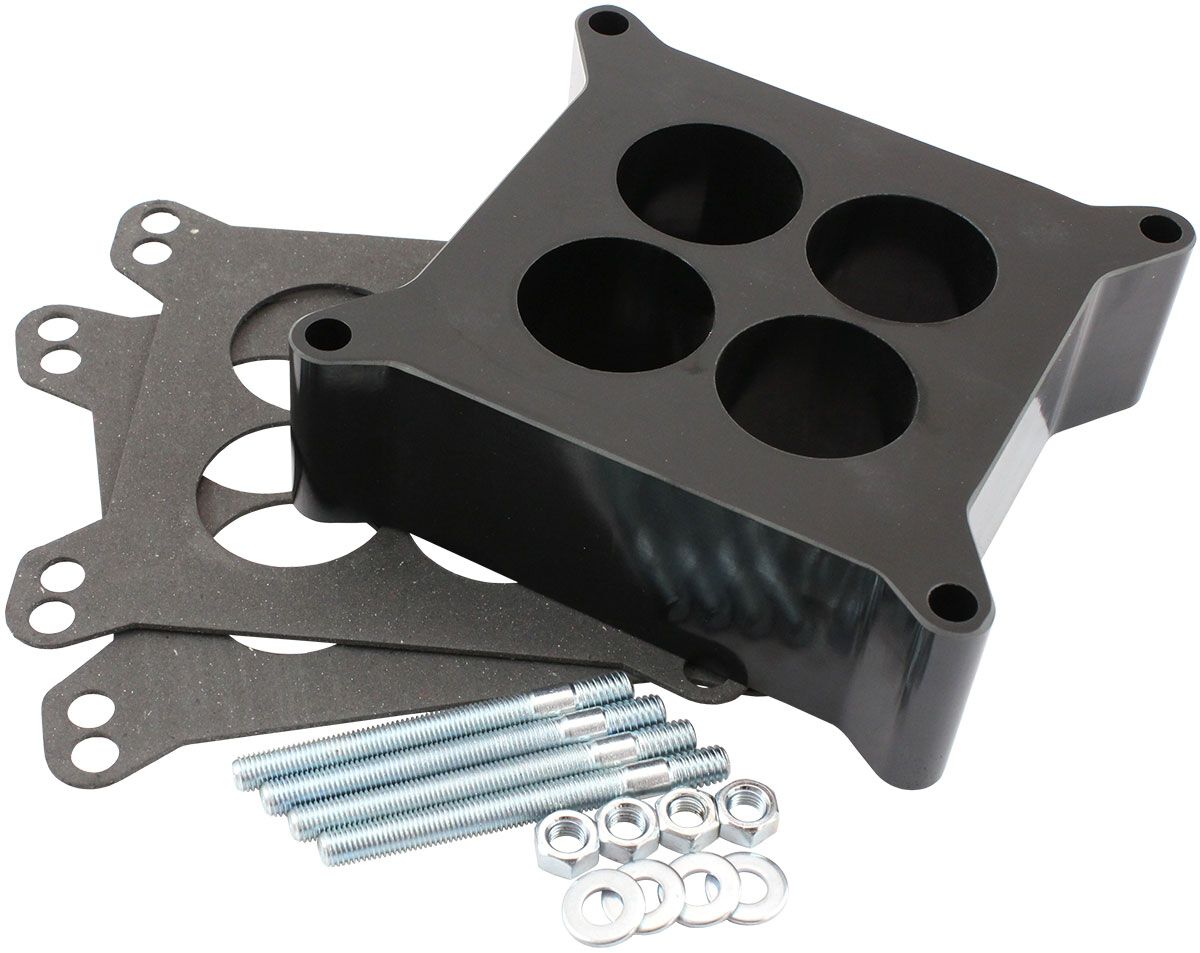 CARBURETTOR PHENOLIC 2" 4 HOLESPACER BLACK 4150 CARBY, , scaau_hi-res