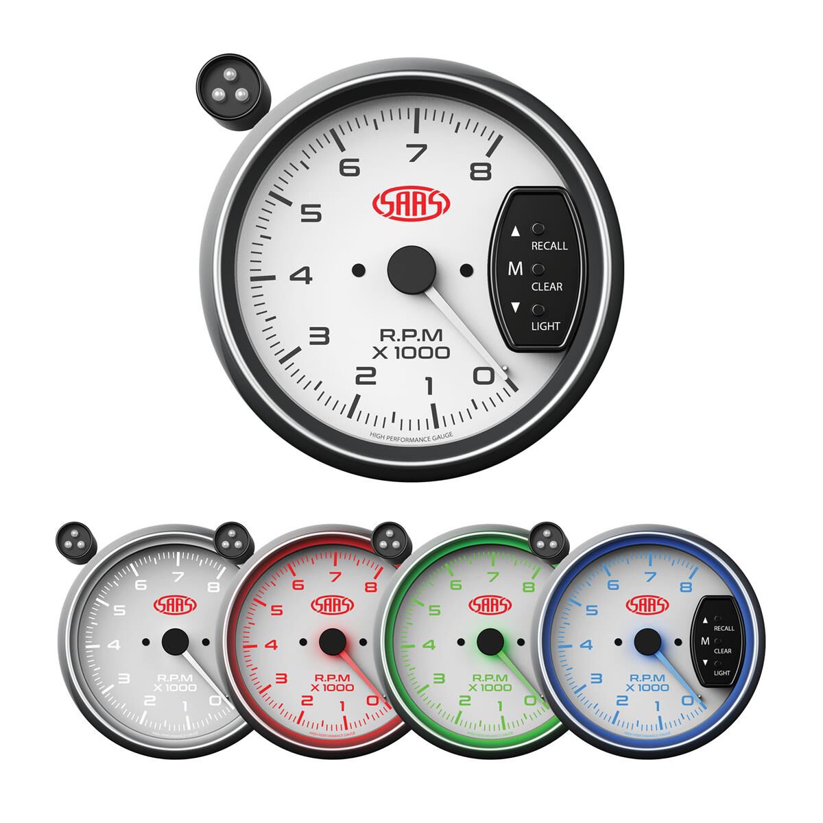 SAAS TACHOMETER WHITE 3 3/4", , scaau_hi-res