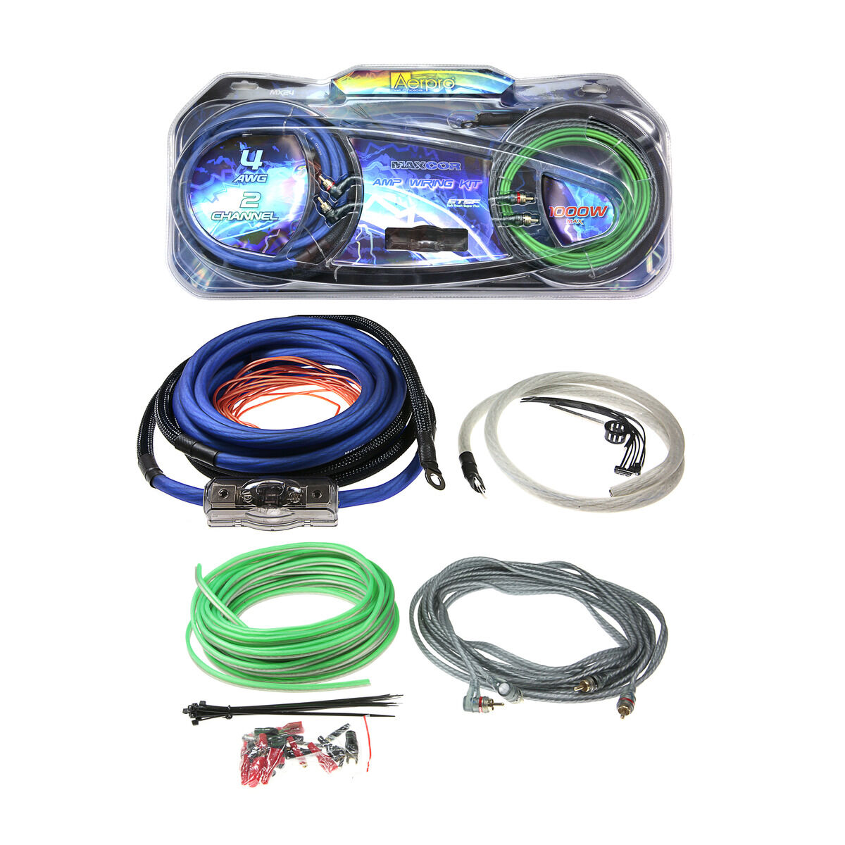 MAXCOR 4AWG 2 CHANNEL AMP INSTALL KIT, , scaau_hi-res