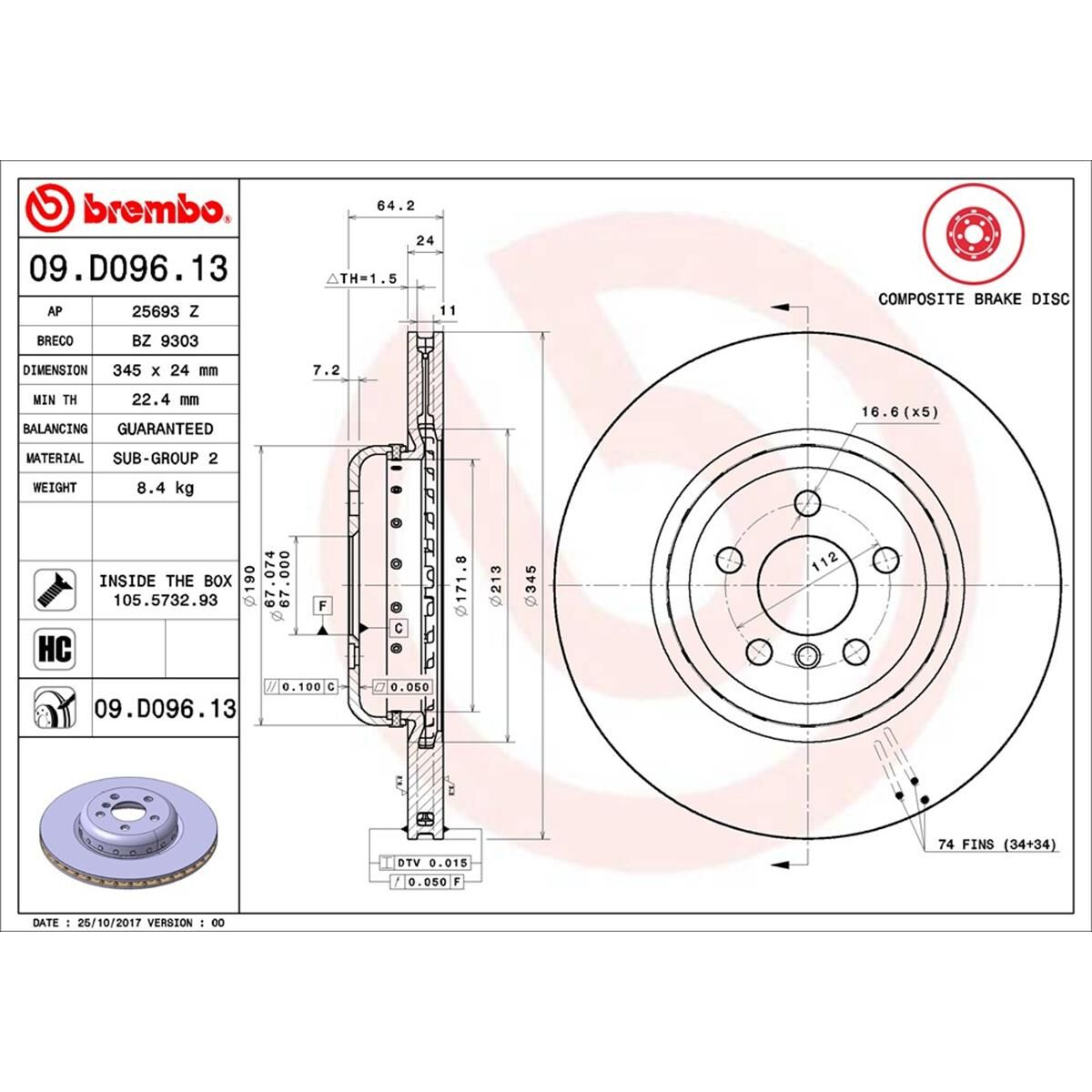BREMBO DISC ROTOR, , scaau_hi-res