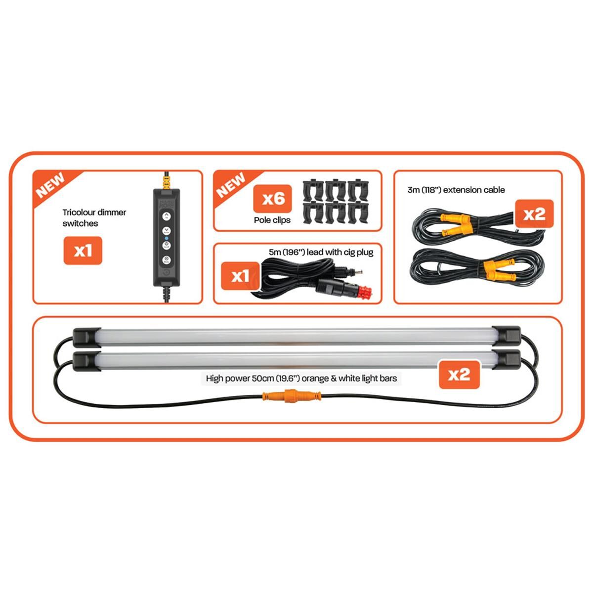 2 BAR TRI-COLOUR LED CAMP LIGHT KIT, , scaau_hi-res