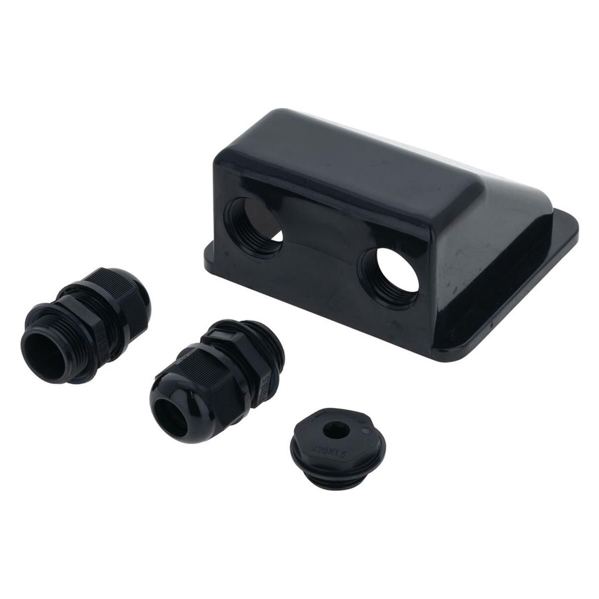 PKT 1 ABS SOLAR CABLE DUAL ENTRY POINT IP67 BLACK, , scaau_hi-res