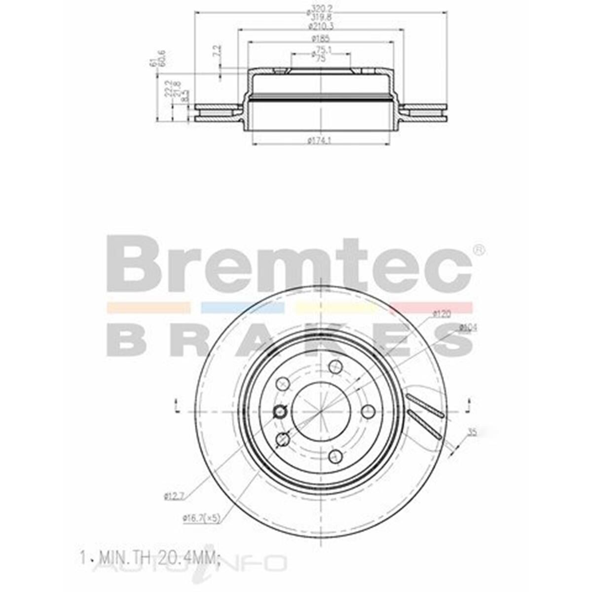 Bremtec Euro-Line Brake Rotor - Single, BDR17200EL | Supercheap Auto