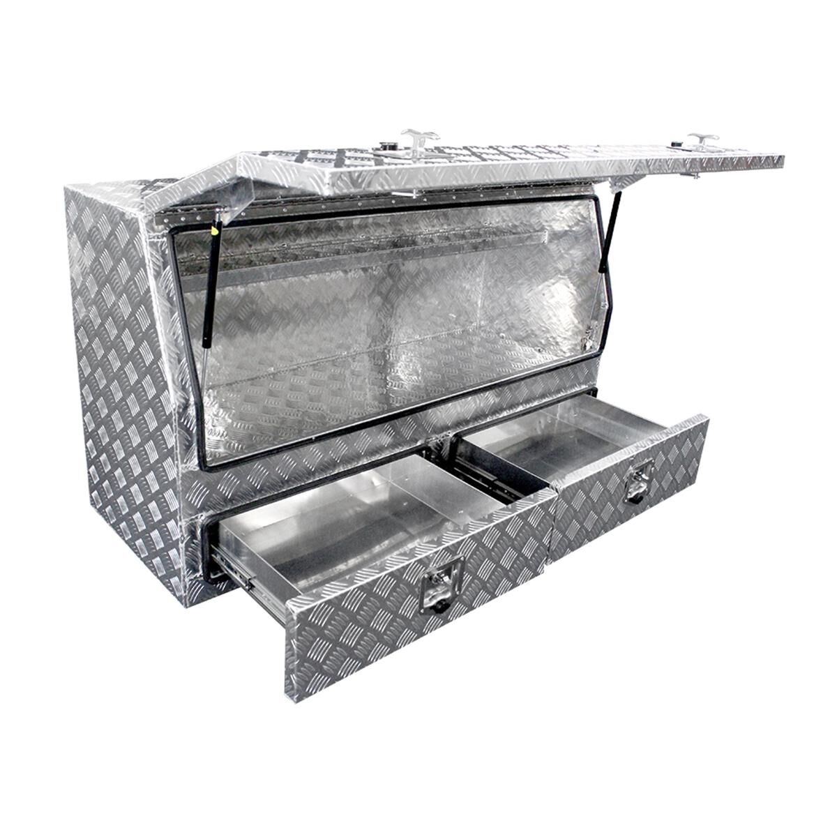 Sunrise Aluminium Tool Box Ute Canopy 2 Drawers 1430 x 550 x 820mm, , scaau_hi-res