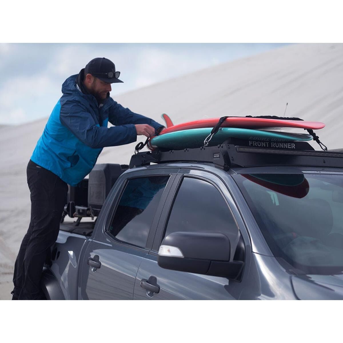 FRONT RUNNER FORD RANGER T6 / WILDTRAK / RAPTOR (2012-2022) SLIMSPORT ROOF RACK KIT / LIGHTBAR READY, , scaau_hi-res