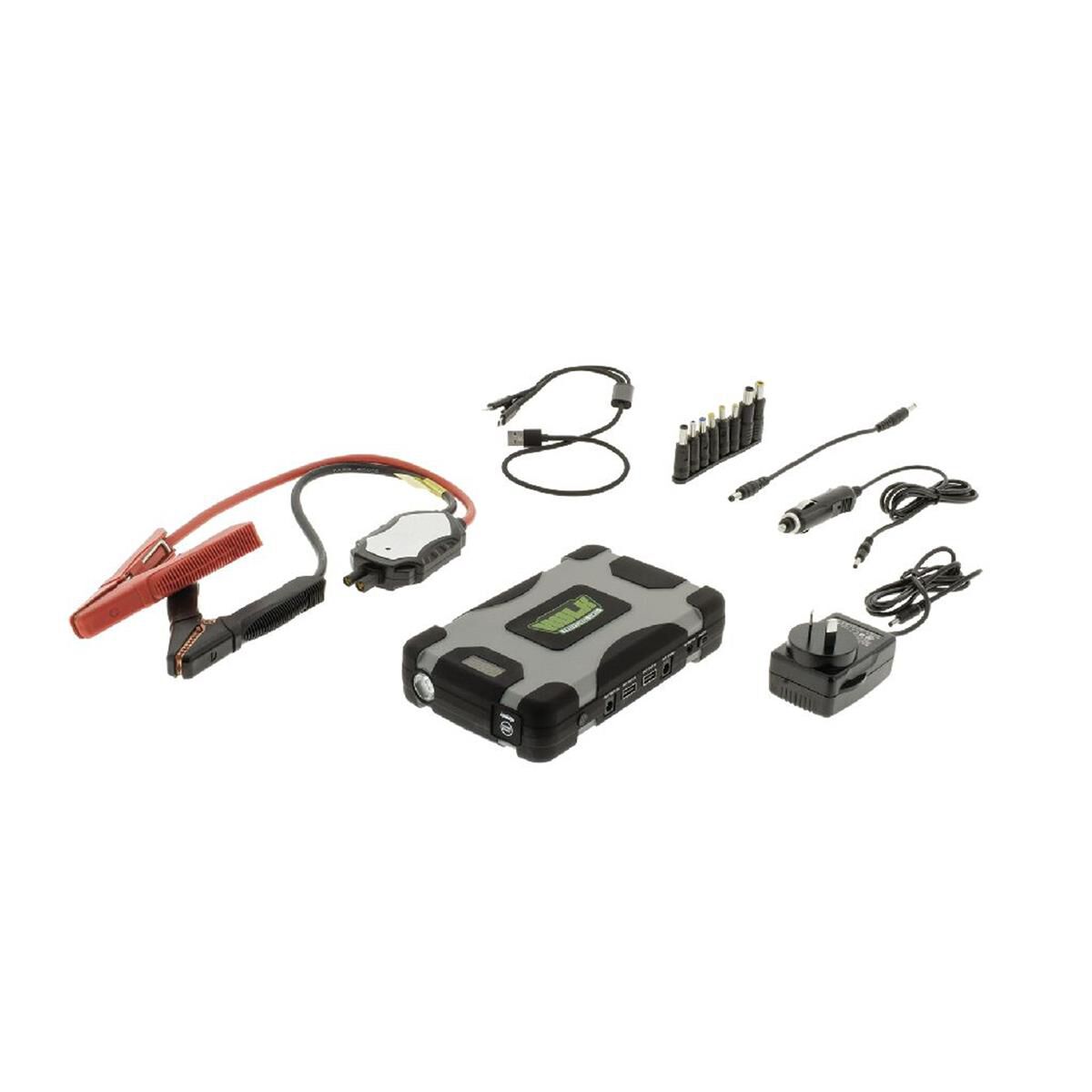 LITHIUM-COBALT JUMP STARTER 18,000mAh W/LED DISPLY, CARRY CASE, FLASH LIGHT, 12V PWR SUP, , scaau_hi-res