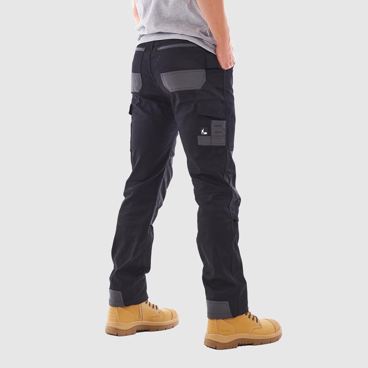 TRADIE FLEX CONTRAST CARGO PANT BLACK 107, , scaau_hi-res