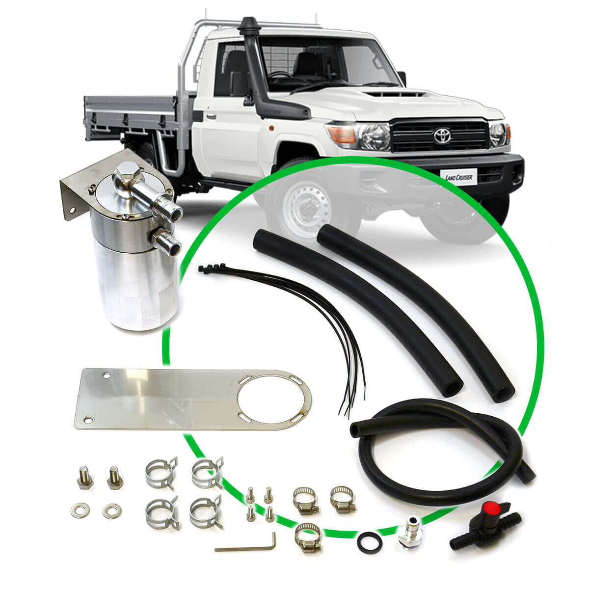OIL CATCH TANK FULL KIT SUIT LANDCRUISER 79 SERIES 4.5L 2009, , scaau_hi-res