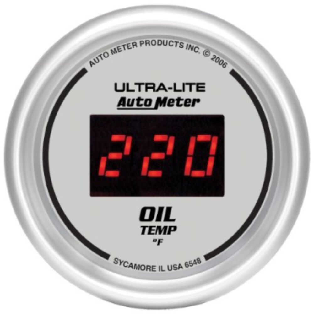 Autometer Ultra Lite Digital Oil Temp Gauge Electric 0 340 F, 2 1/