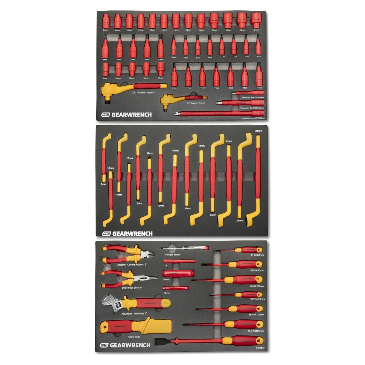 72 PIECE 1/4" AND 3/8" DRIVE VDE INSULATED TOOL SET, , scaau_hi-res