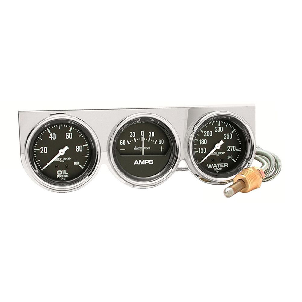 Autometer 3 Gauge Oil/Amp/Water In Black Console - 2 5/8 Inch, AU2395