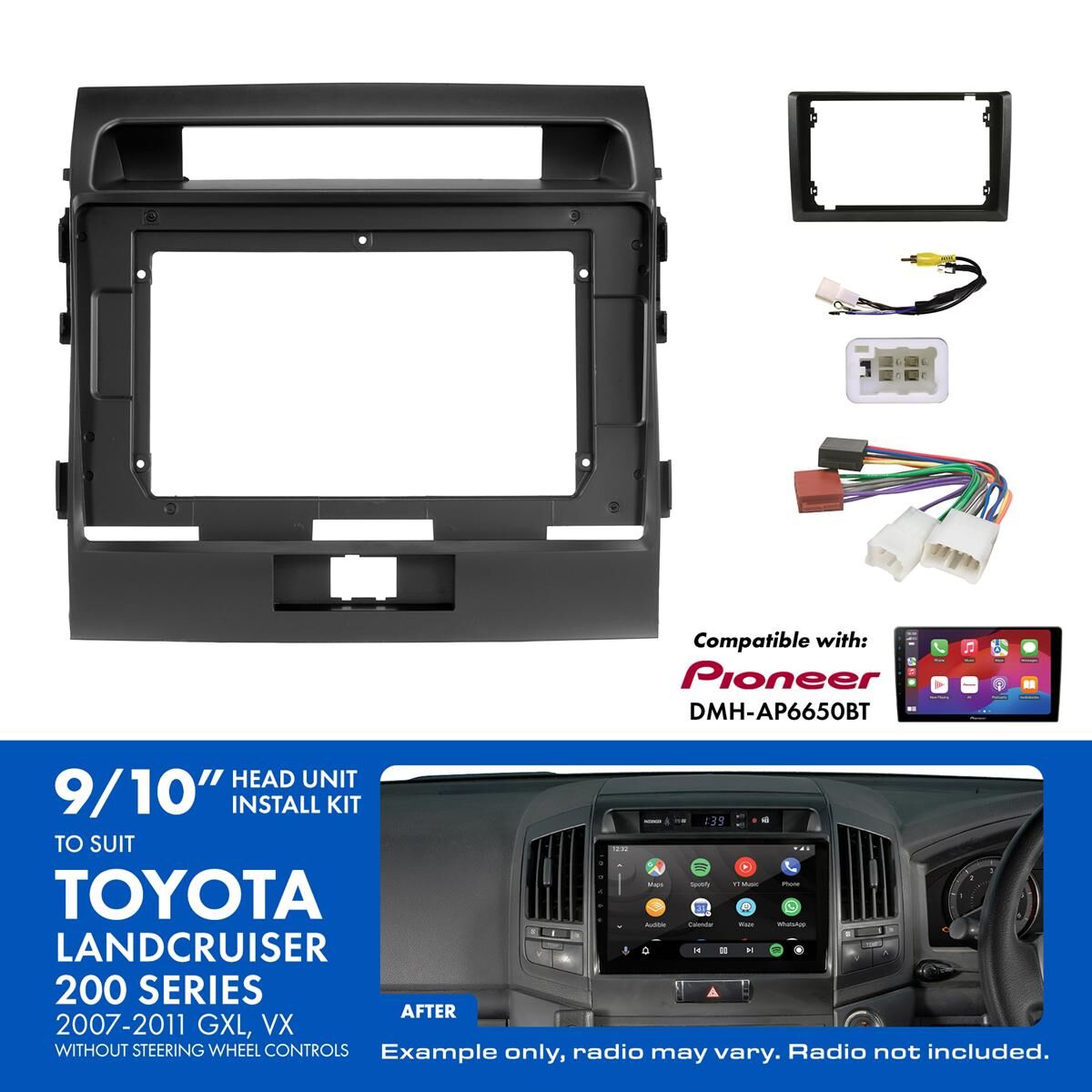 9"/10" HEAD UNIT INSTALL KIT TO SUIT TOYOTA LANDCRUISER 200 SERIES, , scaau_hi-res