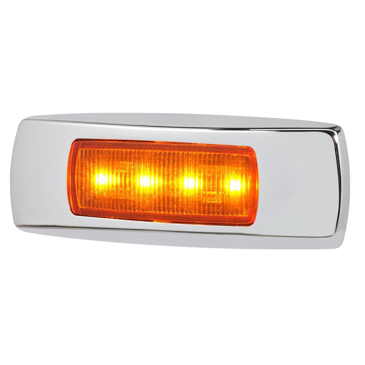 NARVA 9-33V LED FRONT END OUTLINE MARKER OR EXTERNAL CABIN MARKER LAMP(AMBER) WITH 0.5M CABLE - CHROME COVER - 10 PACK, , scaau_hi-res