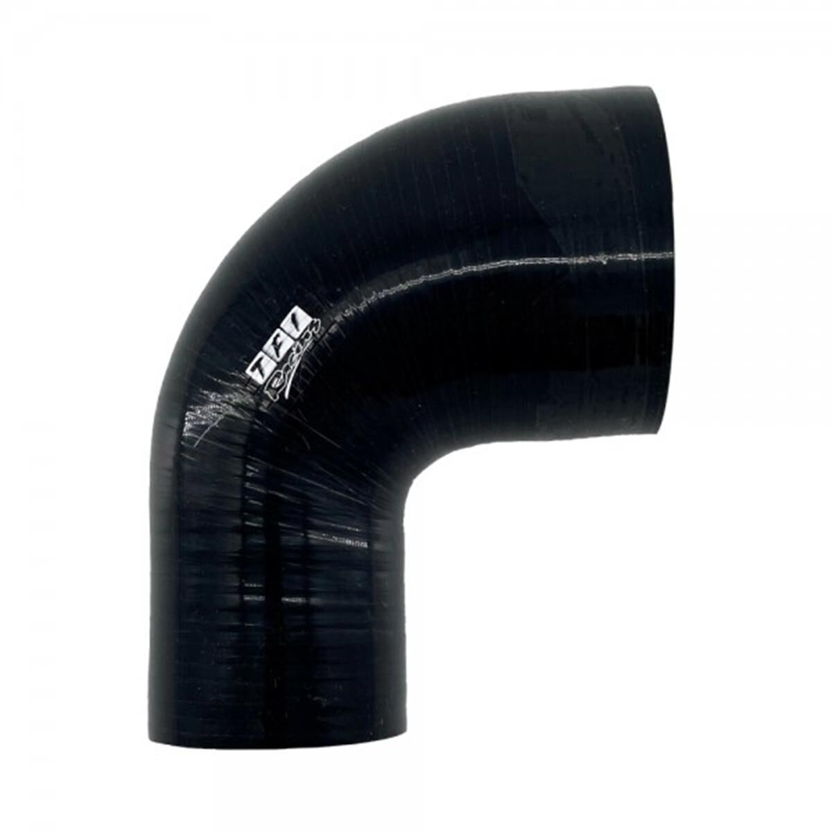 Silicone Hose Black 90 Deg Reducing Elbow ID 3>2 Inch; Leg Length 50mm; Wall Size 4mm, , scaau_hi-res