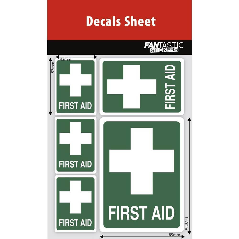 First Aid Inspection Sticker Printable Fantastic Stickers Health & Safety First Aid Decal Sheet - B-DS-HSE-FA ...