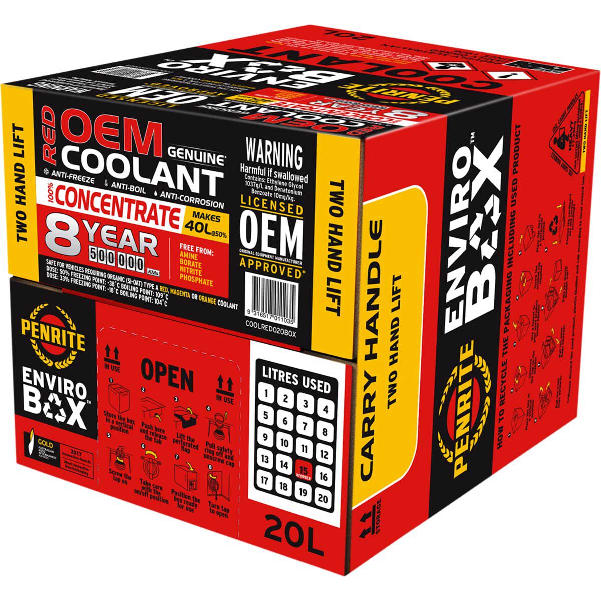 1 X 8 YR RED COOLANT 20L, , scaau_hi-res