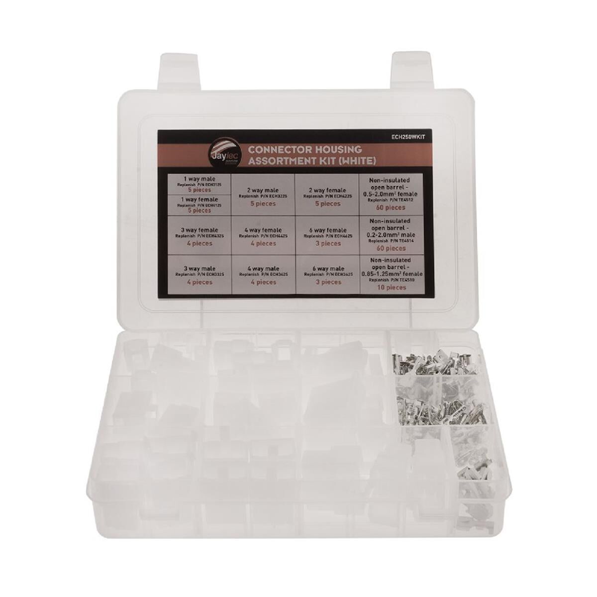 172 PCS CONNECTOR HOUSING ASSORTMENT KIT 250 SERIES - CONNECTORS CRIMP TERMINALS, , scaau_hi-res