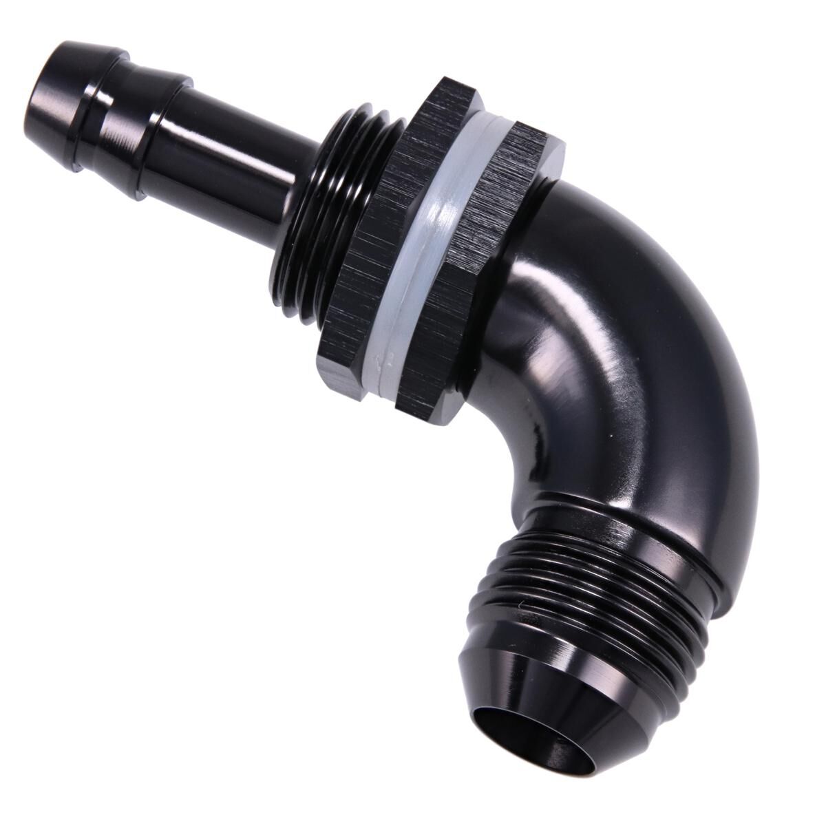 90DEG BULKHEAD KIT AN-8 MALE FLARE TO 3/8IN BARB, , scaau_hi-res