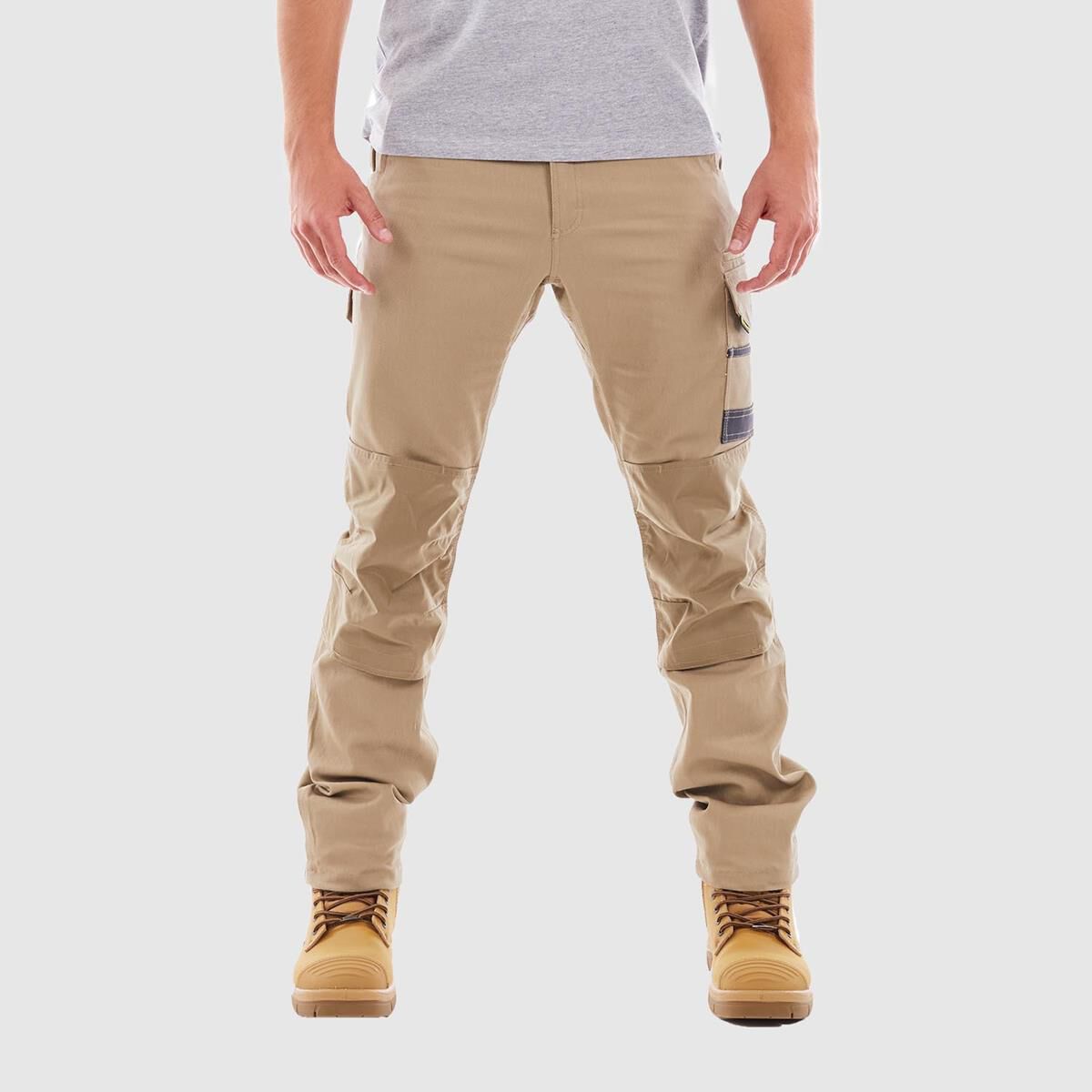 TRADIE FLEX CONTRAST CARGO PANT KHAKI 77, , scaau_hi-res