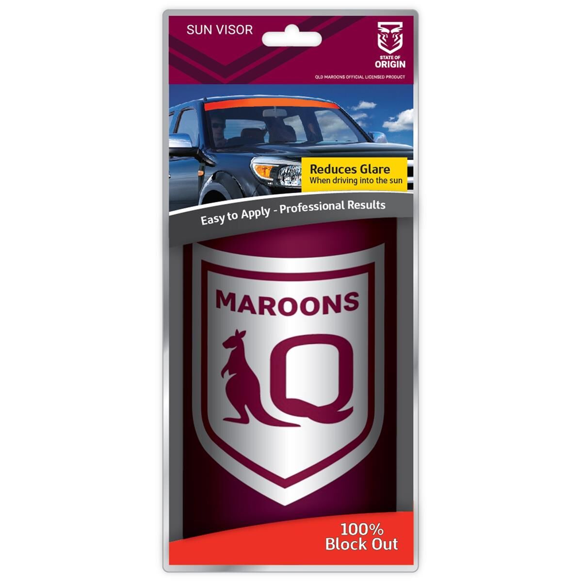 STATE OF ORIGIN: QLD ITAG BLOCKOUT SUNVISOR, , scaau_hi-res