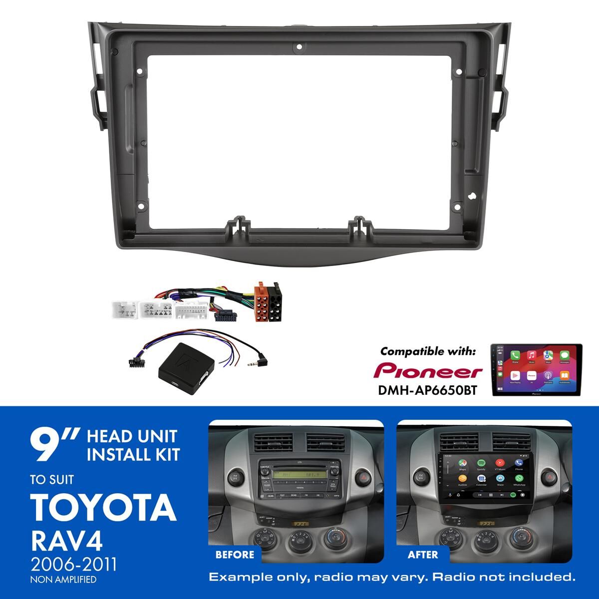 9" HEAD UNIT INSTALL KIT TO SUIT TOYOTA RAV4 2006-2011, , scaau_hi-res