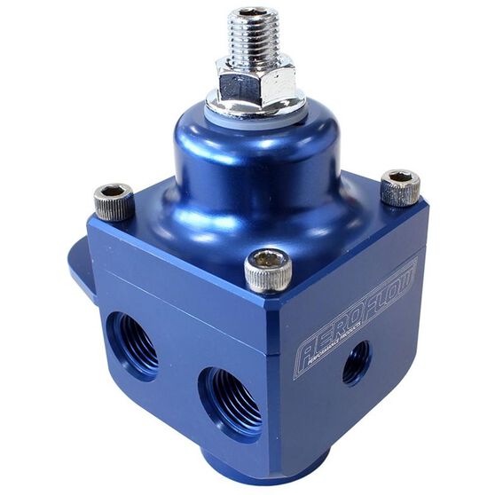 Aeroflow Billet 4 Port Carburettor Fuel Pressure Regulator Blue