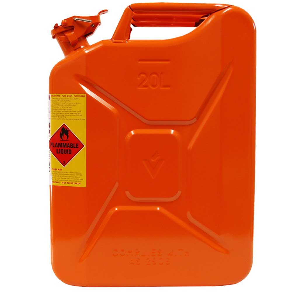 METAL JERRY CAN 20L ETHANOL ORANGE CARTON QTY 5, , scaau_hi-res