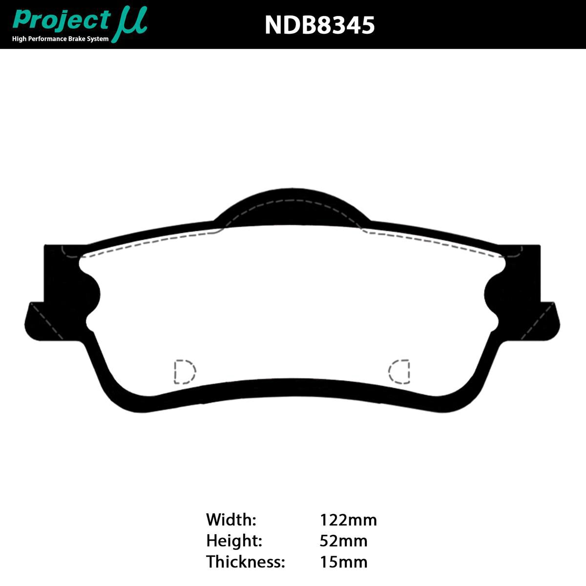 PROJECT MU HC-EP BRAKE PAD SETVE VF COMMODORE (INCL REDLINE)REAR, , scaau_hi-res