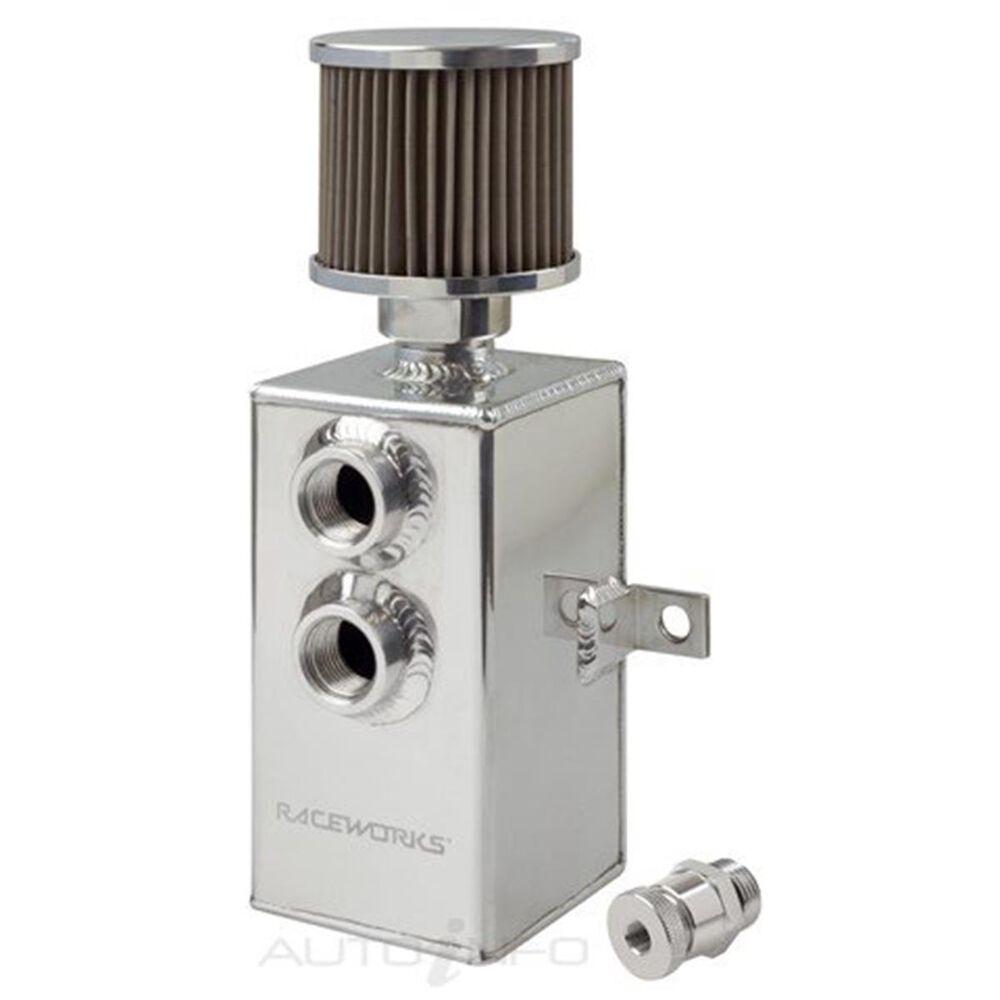 PAT 1 Litre Aluminium Oil Catch Can With Breather & Drain Tap Silver