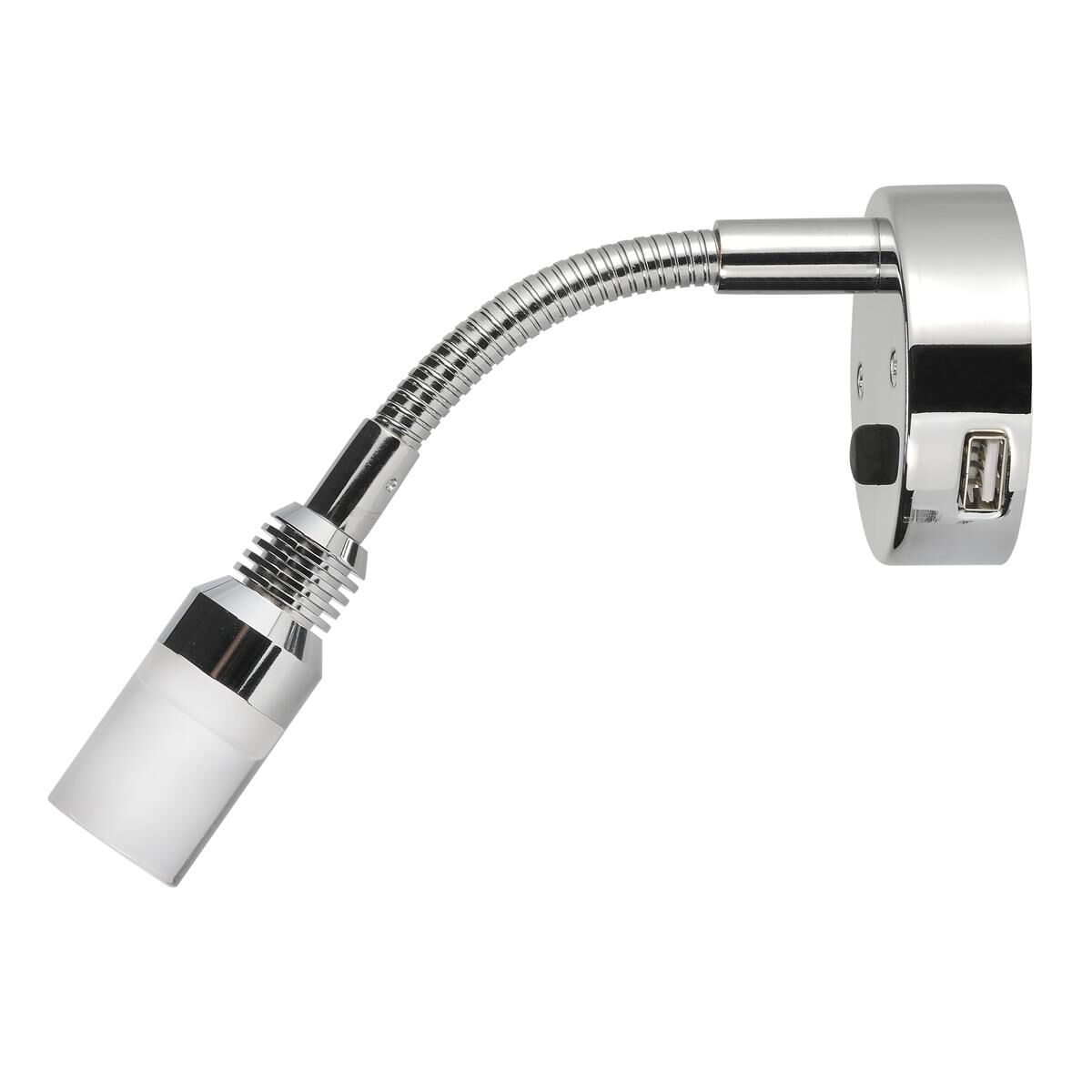 NARVA 12V SILVER INTERIOR LAMP WITH TOUCH SWITCH & 2A USB SOCKET, , scaau_hi-res