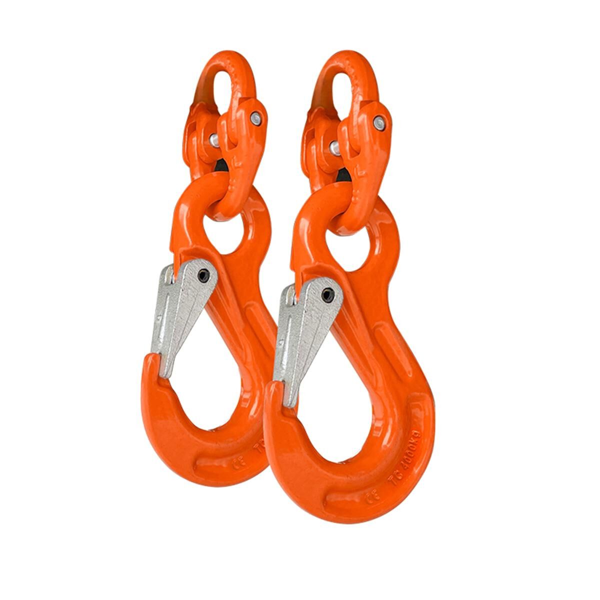 Sunrise 10mm G80 Vehicle Chain Safety Hook Hammerlock and Eye Sling Hook Set, , scaau_hi-res