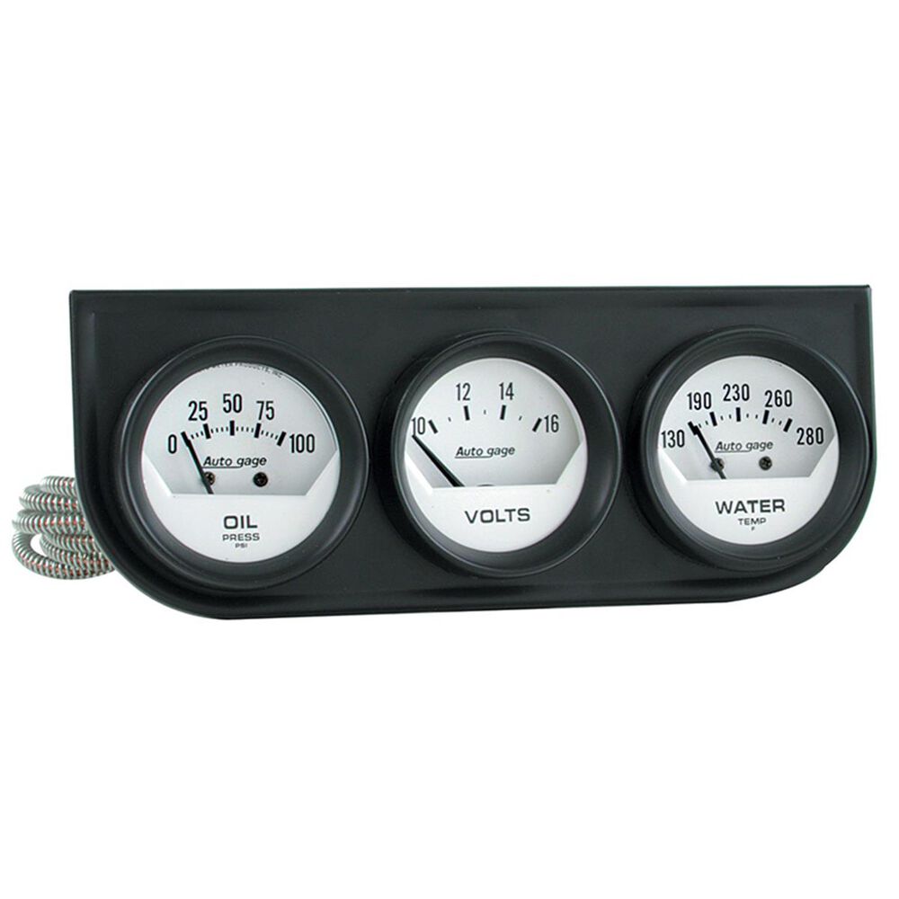 Autometer Auto gage 3 Gauge Oil/Water/Volt In Black Console 2 1/16 Inch, AU2324 Supercheap Auto