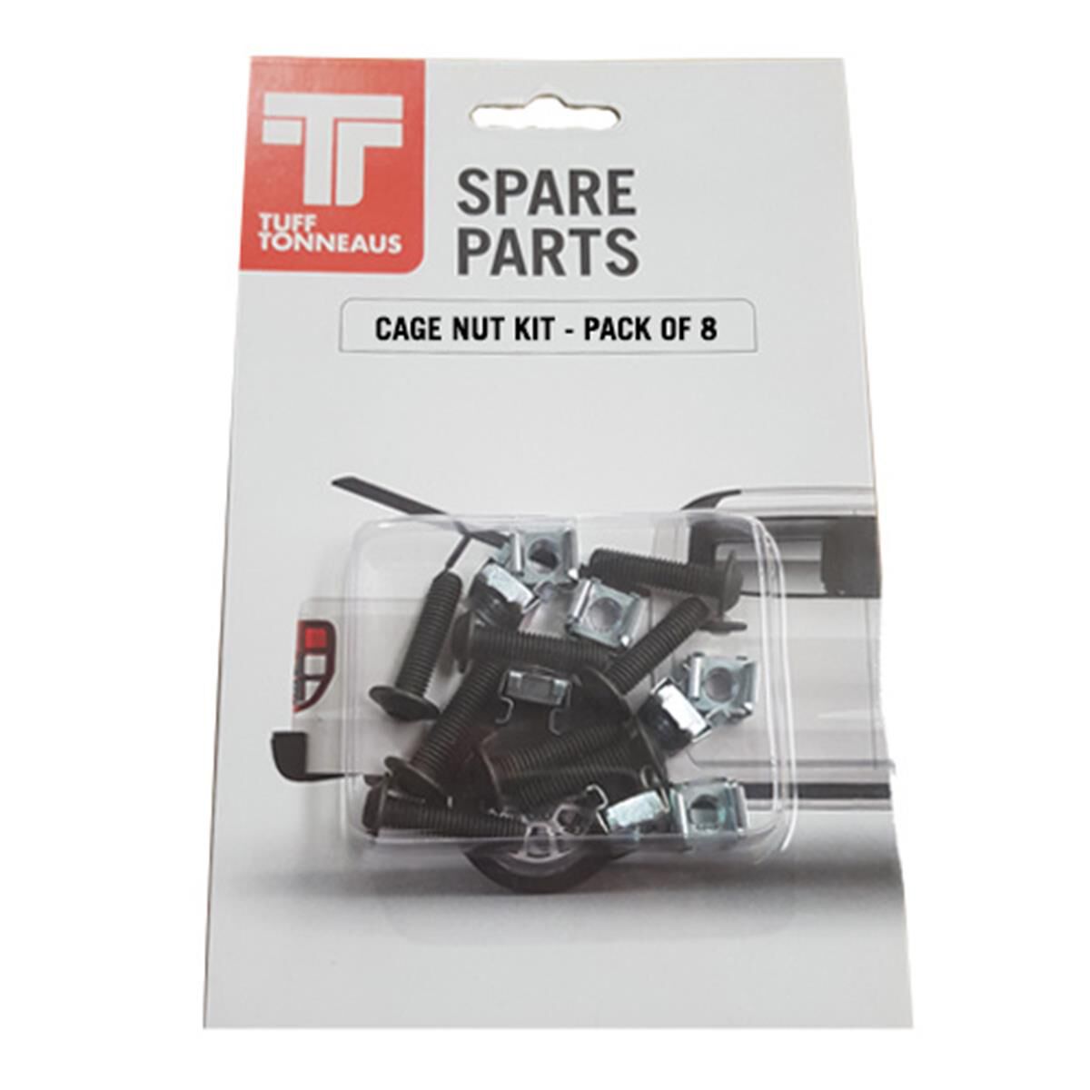 Tonneau Spare Parts (Does not suit Volkswagen) No Drill Tonneau M6 Cage Nut and Bolt Pack of 8, , scaau_hi-res