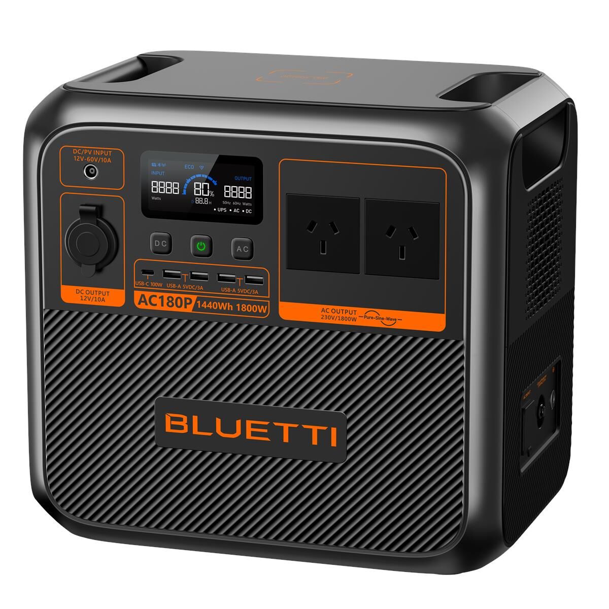 BLUETTI AC180P PORTABLE POWER STATION 1,800W 1,440WH, , scaau_hi-res