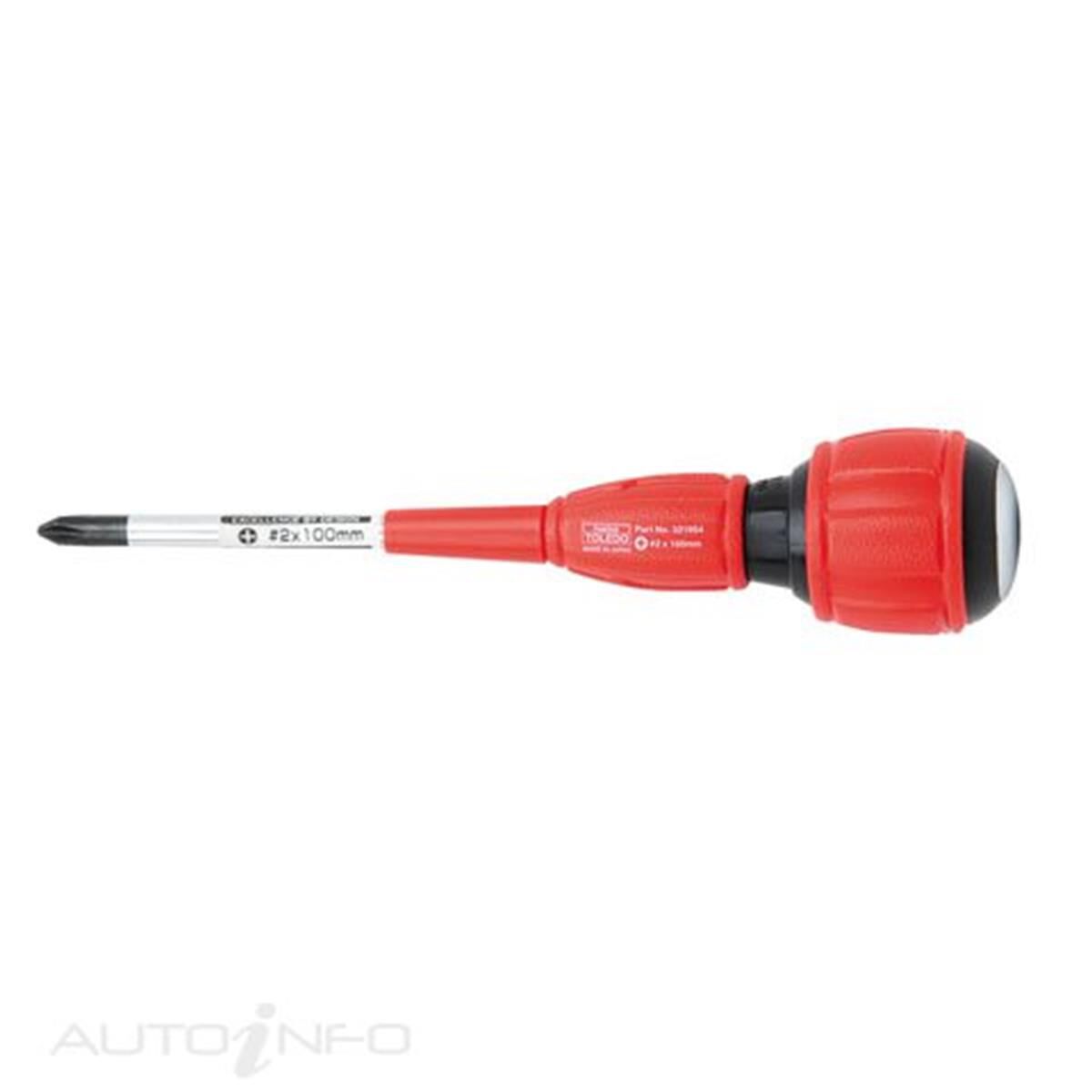 TOLEDO SCREWDRIVER S/THRU PH2 X 100MM, , scaau_hi-res