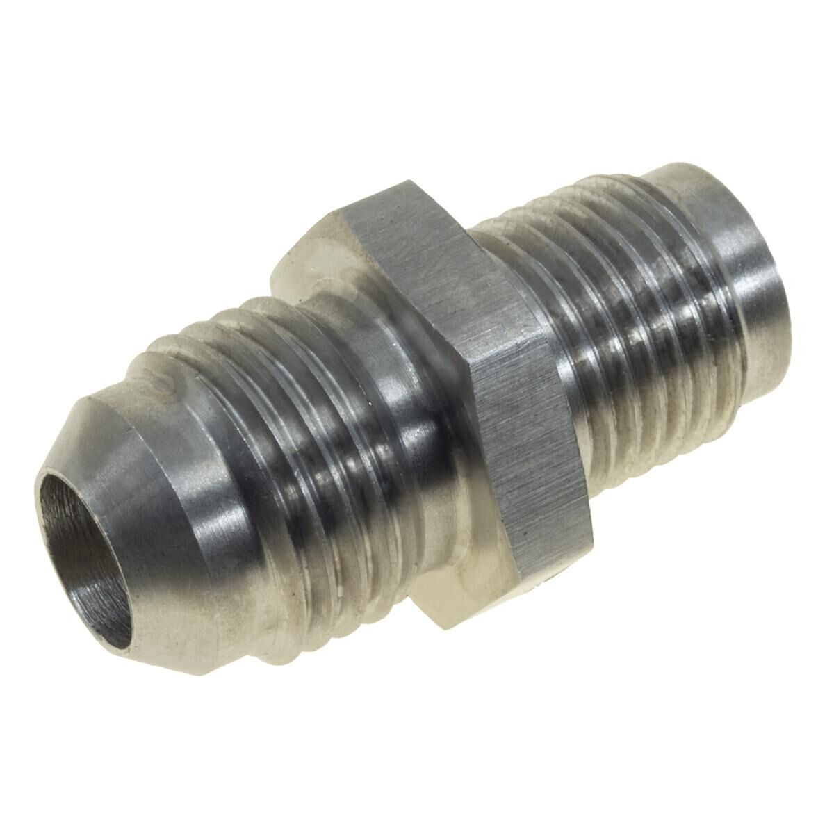 SS 5/8"-18 INVERTED FLARE TO AN-6 MALE FLARE POWER STEERING ADAPTER, , scaau_hi-res