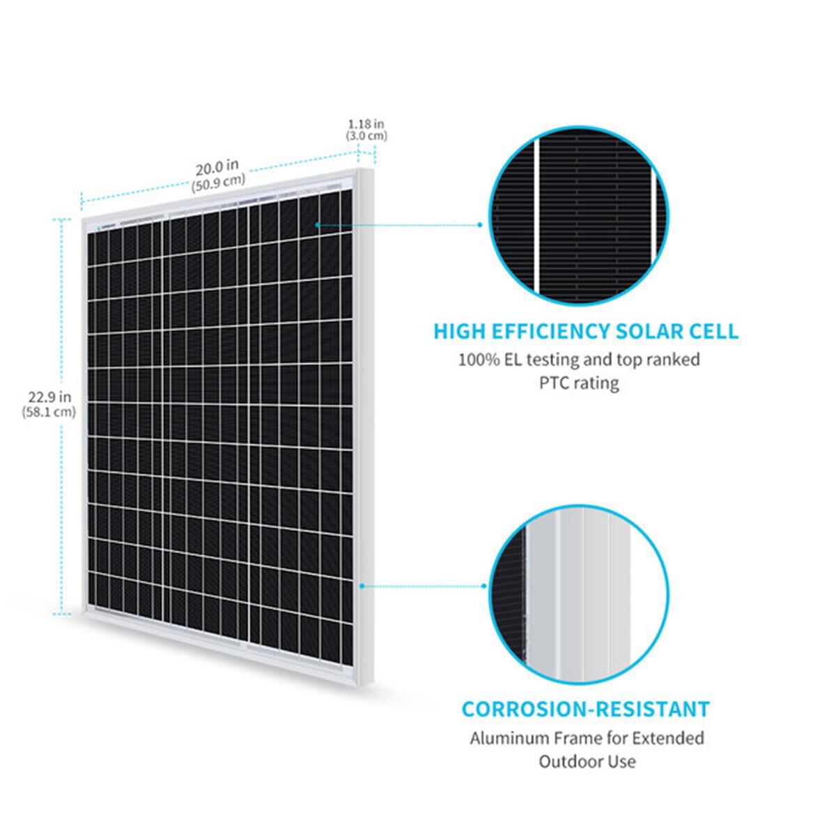 RENOGY 50W 12V MONOCRYSTALLINE SOLAR PANEL, , scaau_hi-res