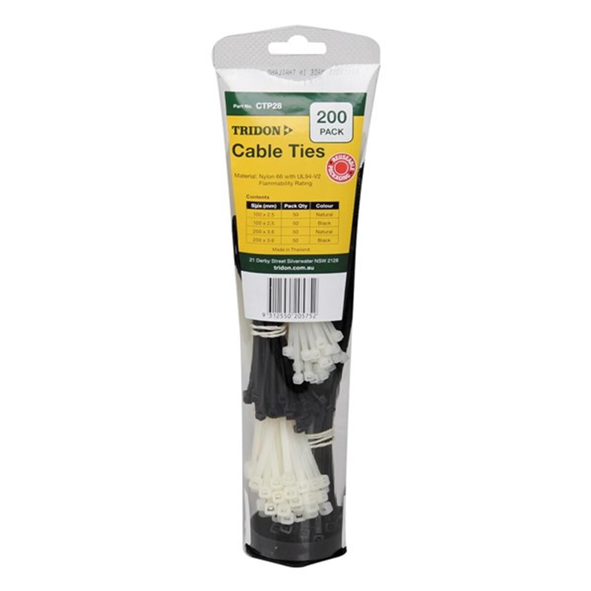 TRIDON CABLE TIE COMBINATION PACK, , scaau_hi-res