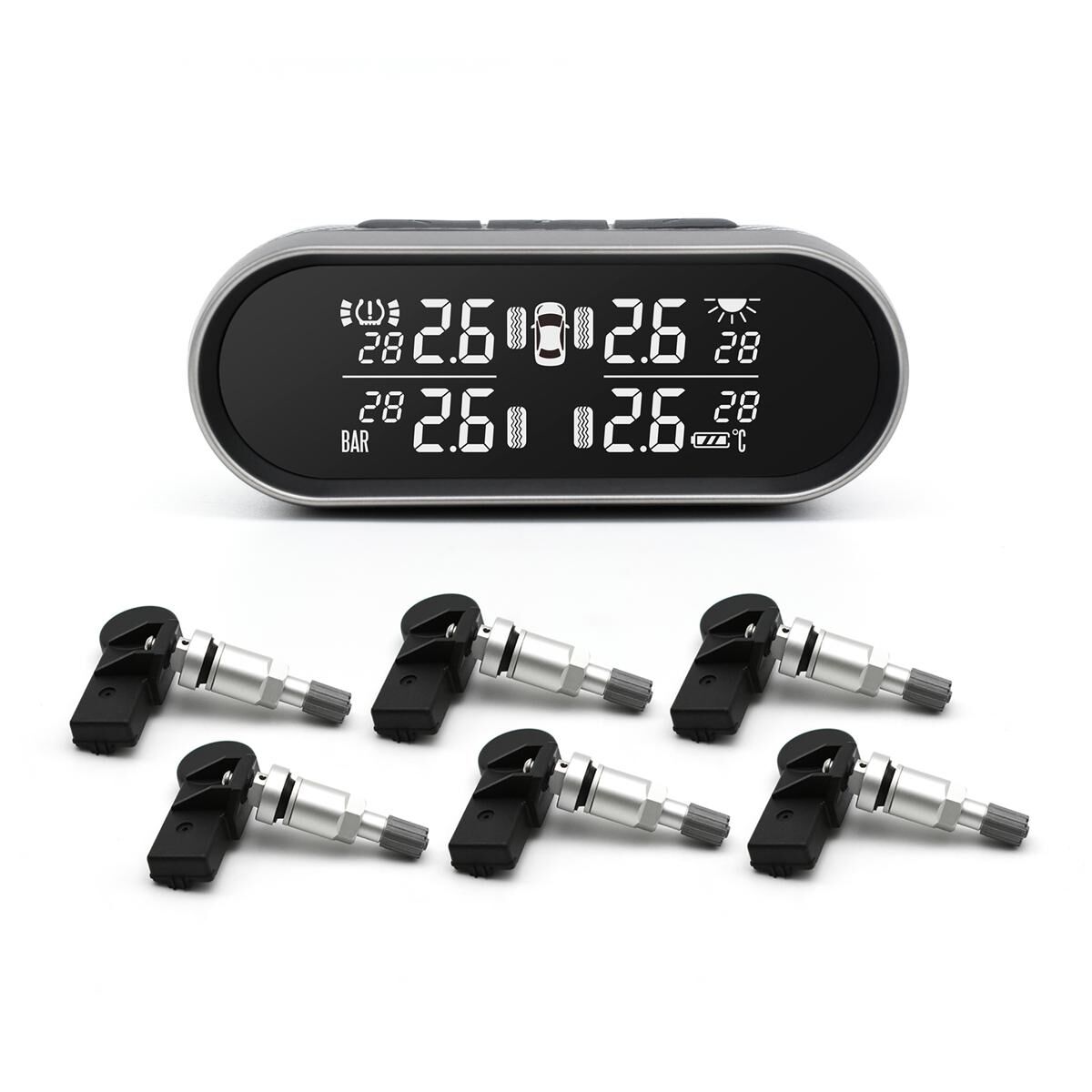 Promata Mata 2 EZsync Wireless Pairing Tyre Pressure Monitor - 6 Internal Sensors 10 Meters 10 Meters, , scaau_hi-res