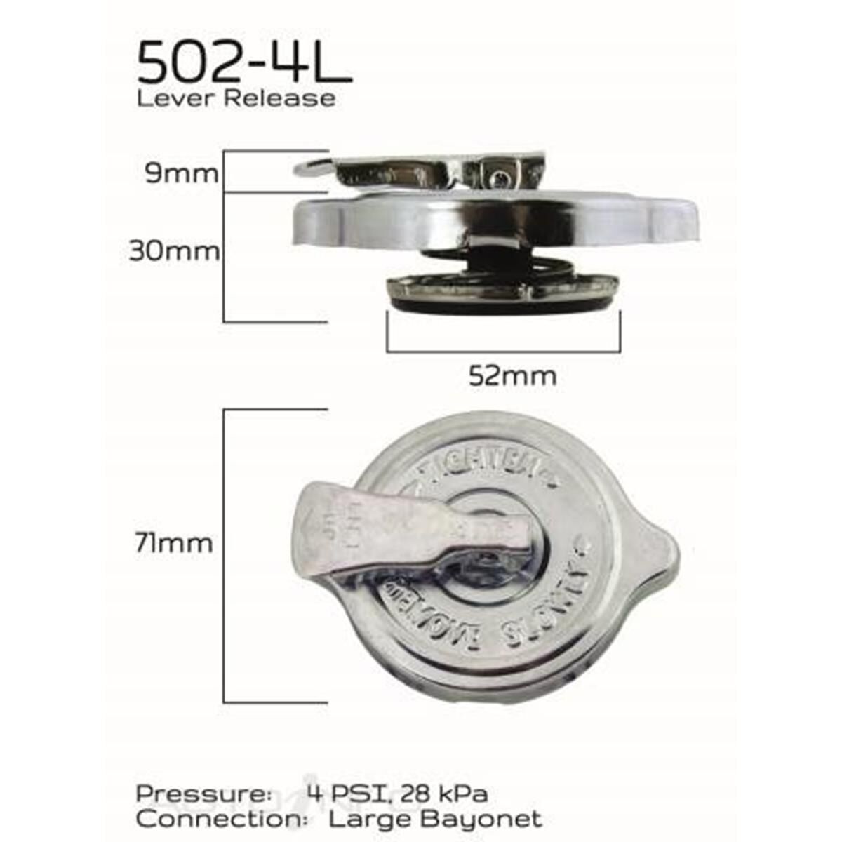 Pressure release online radiator cap