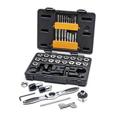 TAP & DIE SET MEDIUM RATCHETING SAE 40PC, , scaau_hi-res