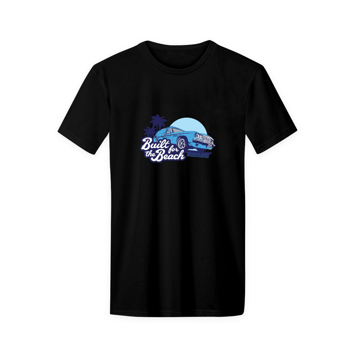 ADULT COTTON T-SHIRT-BLACK [BUILT FOR THE BEACH] [S], , scaau_hi-res