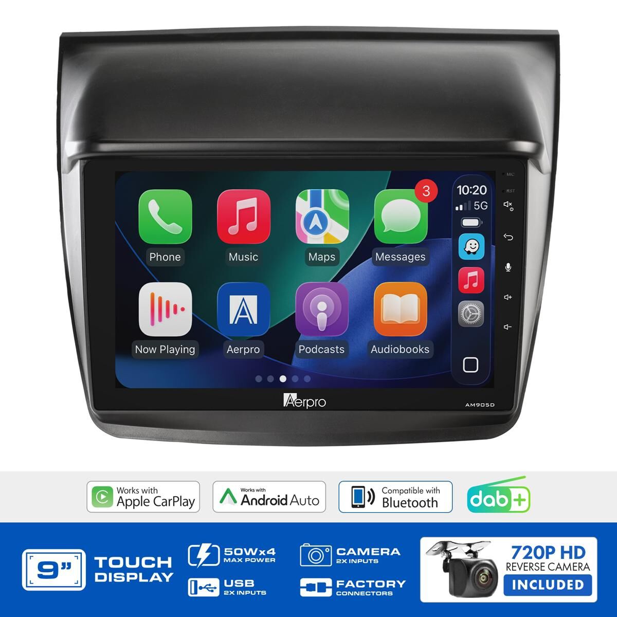 AERPRO 9" MULTIMEDIA RECEIVER HEAD UNIT KIT TO SUIT MITSUBISHI TRITON CHALLENGER (2012-2014) - AMDMB3, , scaau_hi-res
