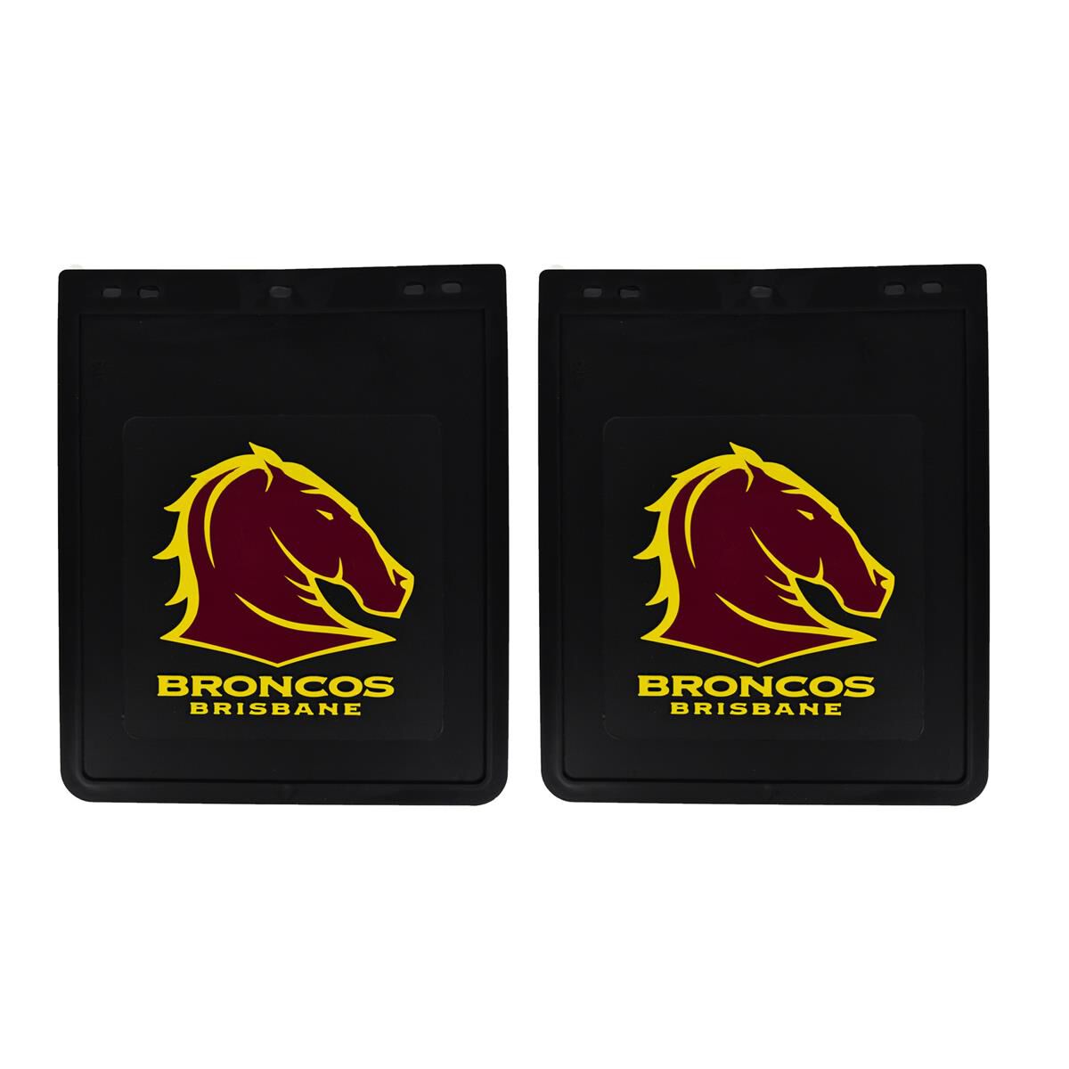 355MM DROP X 300MM WIDTH BLACK MONO MUDFLAP  - BRONCOS, , scaau_hi-res