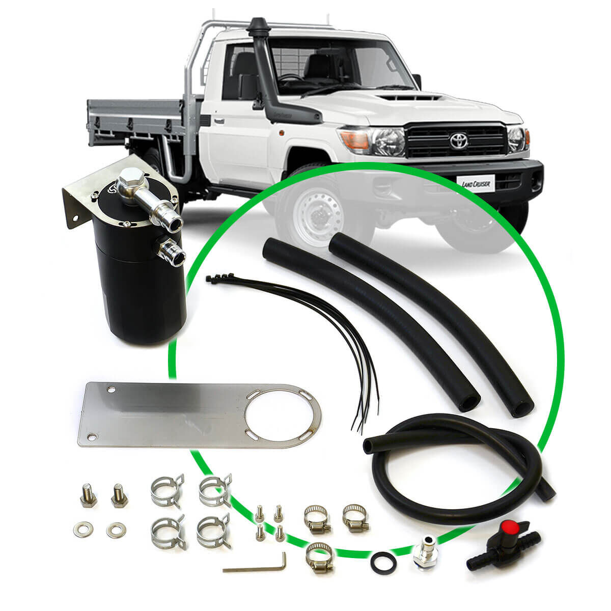 OIL CATCH TANK FULL KIT SUIT LANDCRUISER 79 SERIES 4.5L 2009, , scaau_hi-res