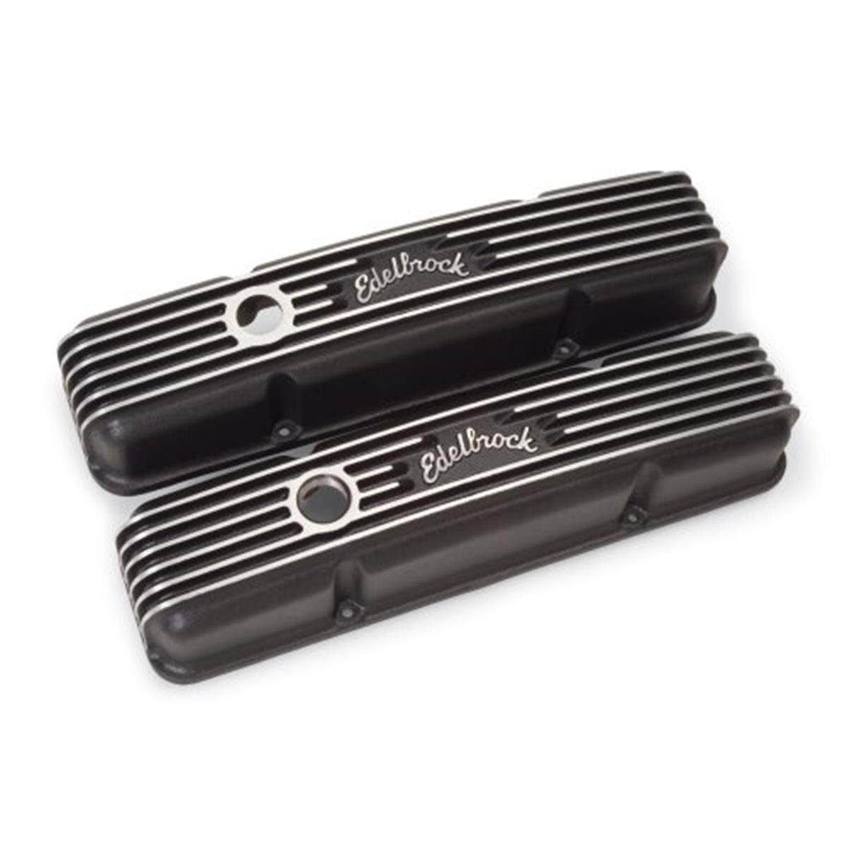CLASSIC SERIES VALVE COVERS SB  CHEV BLACK W/FILLER HOLE, , scaau_hi-res