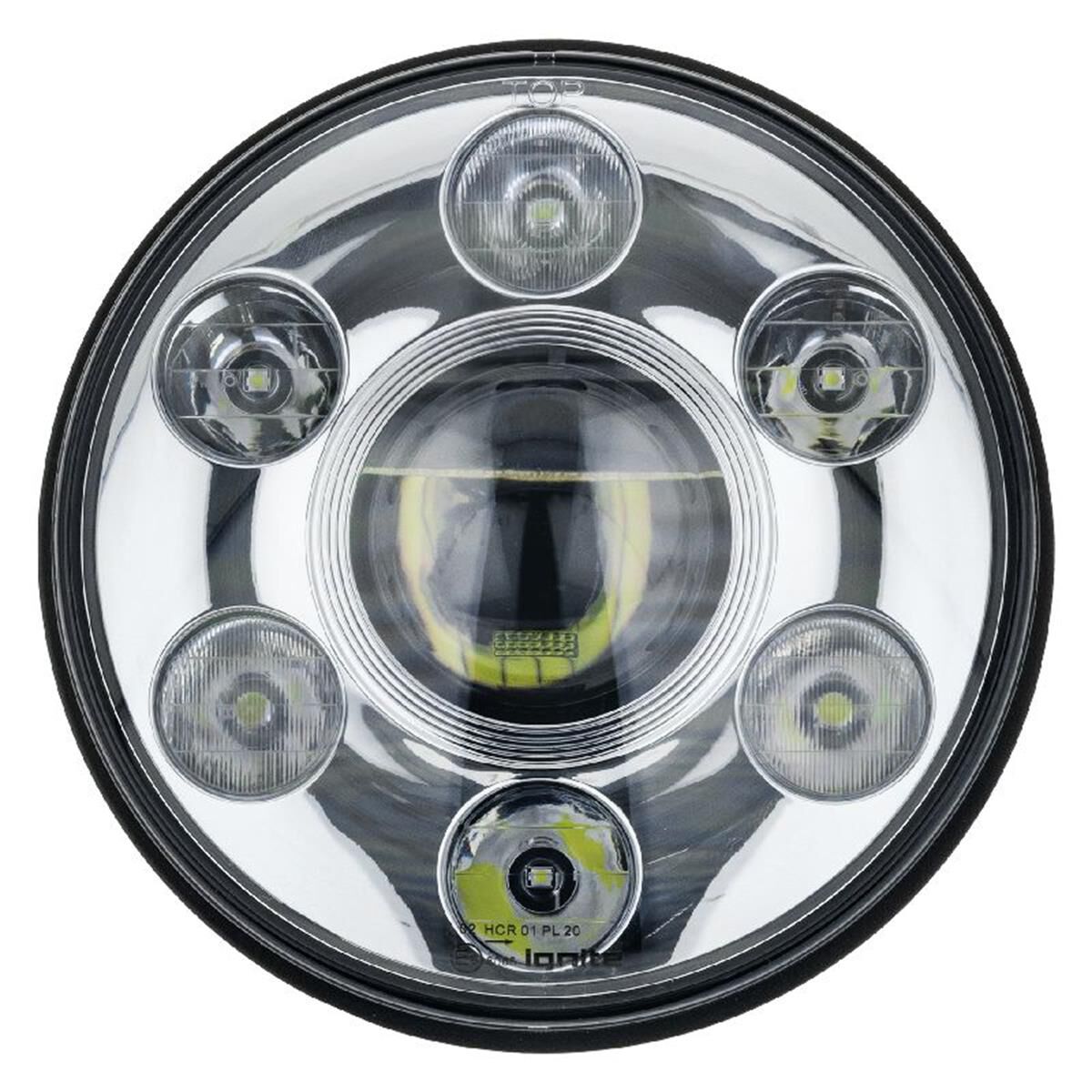 7" LED H/LIGHT 9-36V HIGH /LOWBEAM / DRL CHRM FACE 7LEDs 65W1450 LOW 3100Lmns HIGH, , scaau_hi-res