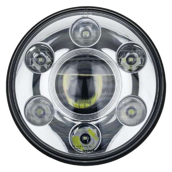 7" LED H/LIGHT 9-36V HIGH /LOWBEAM / DRL CHRM FACE 7LEDs 65W1450 LOW 3100Lmns HIGH, , scaau_hi-res